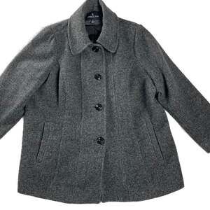 London‎ Fog Gray Wool Blend Peacoat Button Front Jacket 1X